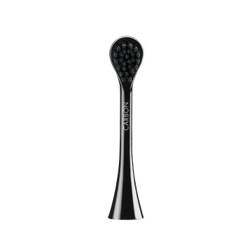 Curaprox Black Is White carbon brush heads, sonic toothbrush, duo pack, black