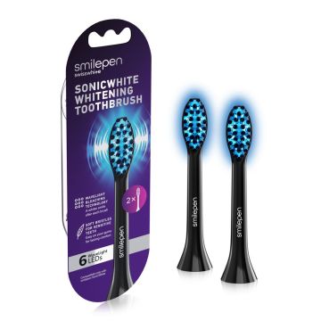 SmilePen, Sonicblue whitening Toothbrush, 2x replacement brush heads