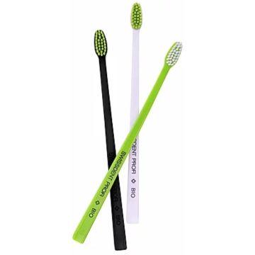 Swissdent organic toothbrush, organic castor oil plastic toothbrushes (3 pcs) vegan