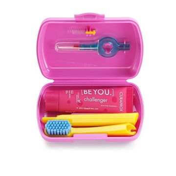 Curaprox Travel set pink, interdental brush,toothpaste 10ml,travel box