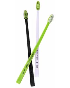 Swissdent organic toothbrush, organic castor oil plastic toothbrushes (3 pcs) vegan